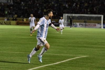 Lionel Messi Celebrating for Argentina