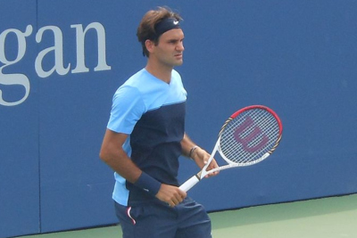 Roger Federer Playing Tennis